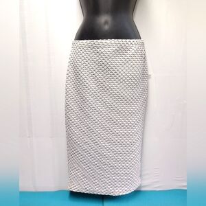 NEW Snap Women's Bodycon Tube Stretch Pull On Skirt Black White Size L